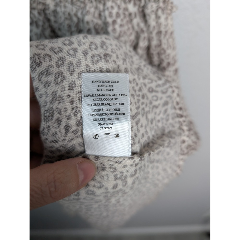 Rails Angelina Dress Sand Cheetah Linen Blend Smocked Waist Mini Beige XS - Picture 6 of 10